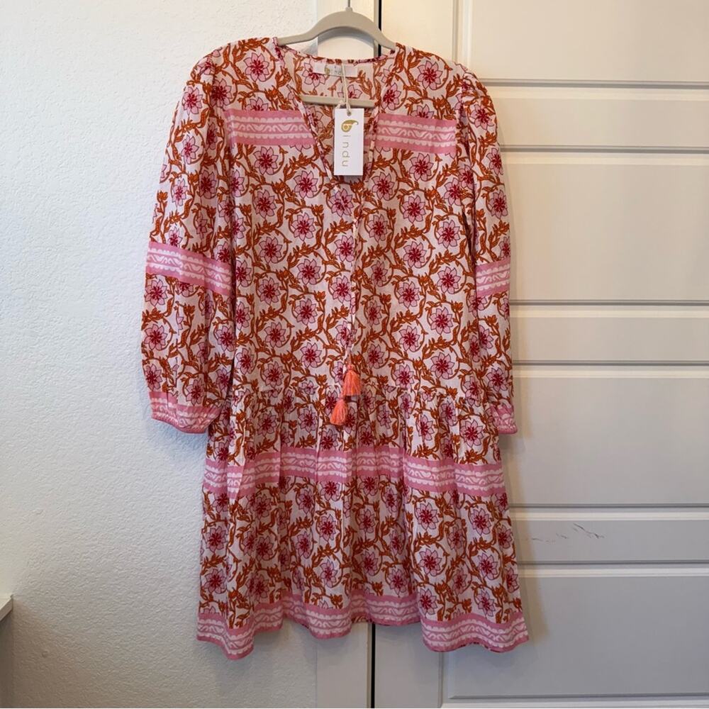 Bindu Floral Dress with Tassels